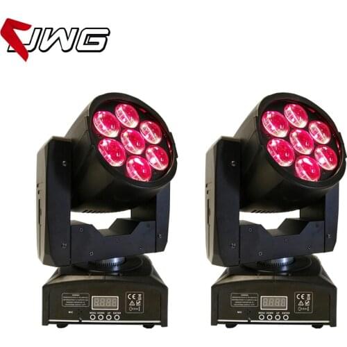2pcs/lot Disco Light DMX 7x12W RGBW 4in1 LED Moving Head Zoom Light Wash LED Stage Equipment
