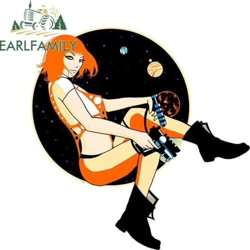 EARLFAMILY 13cm x 12.5cm For The Stars Girl Decal Cartoon Car Sticker RV Refrigerator Air Conditioner Waterproof Scratch-Proof