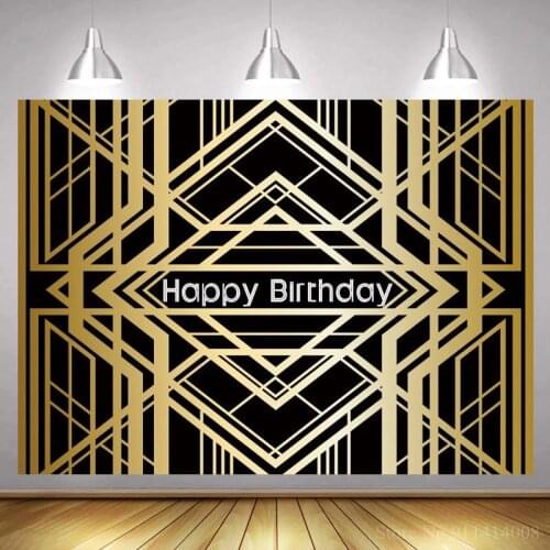 Great Gatsby Wedding Photography Backdrop Style Decor Gold Birthday Party Background Photobooth Photocall Photo Studio