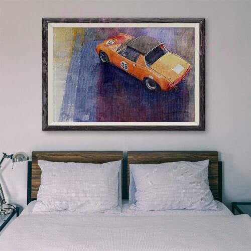 T125 Retro Racing Car Classic Painting Orange car 56 Custom Silk Poster Home Deco Wall Art Christmas Gift