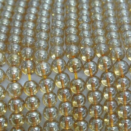 Grade AAA Natural Crystal Round Beads With Orange Color Plated Semi-precious Stone Loose Beads 5 PC/lot
