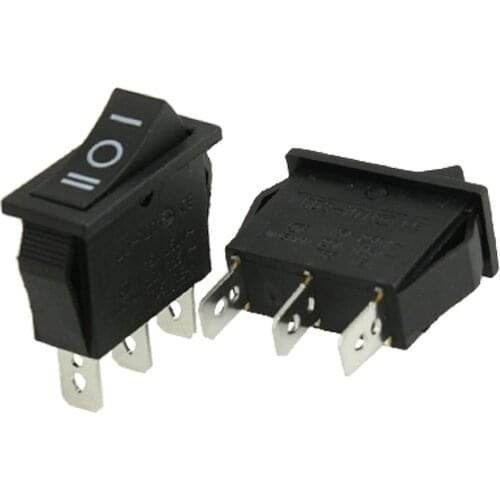 MYLB-5 pcs x AC 10A/250V 15A/125V 3 Pin SPDT ON-OFF-ON 3 Position Boat Rocker Switch