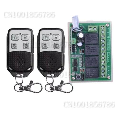 New Arrival for DC 12V 4CH Channel Wireless Remote Control Radio Switch 315/433mhz Transmitter Receiver 20-200m