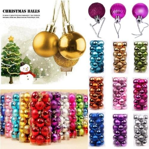 30/40/60/80mm Christmas Ball Tree Decor Bauble Xmas Party Hanging Ball Ornament Decorations for Home Christmas decorations