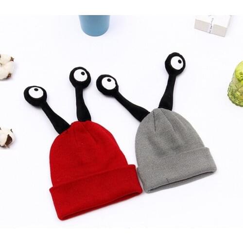 New Funny Insects Wool Hat Autumn Winter Girls and Boys Baby Big Eyes Cartoon Beanies Hooded Cap Kids knitted Warm Hat