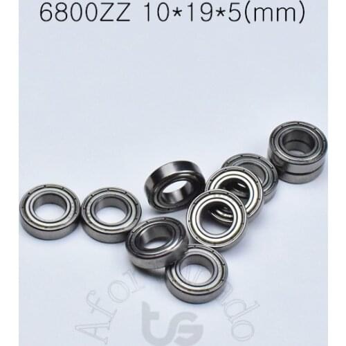 6800ZZ 10*19*5mm 10pieces bearing 6800 6800ZZ chrome steel bearing metal sealed bearing Thin wall bearing 61800 free shipping