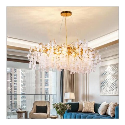 Post-modern Golden Crystal Droplight Nordic Luxury Simple Creative Villa Project Home Bedroom Restaurant