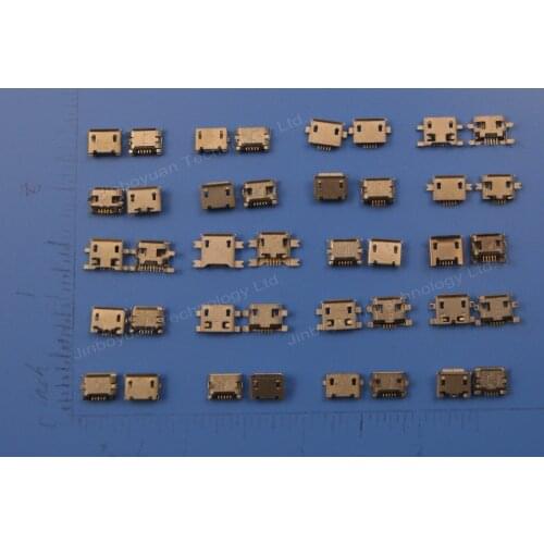 20Models,100pcs total Micro USB 5Pin jack tail sockect, Micro USB Connector port sockect for samsung Lenovo Huawei ZTE HTC ect