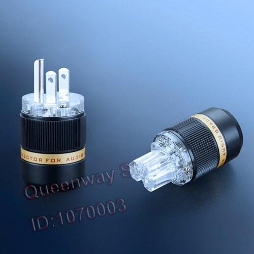 Viborg Pure Copper Silver/Gold Plated American Standard Power cable Plug Socket Special for HIFI Audio Amplifier