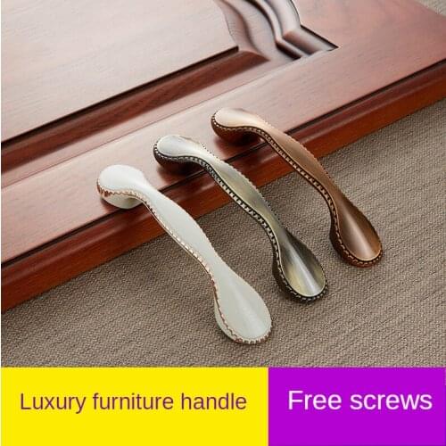 European Style Retro Antique Bronze Furniture Handle Wardrobe Drawer Knob Antique Cabinet Door Handle Home Decoration Hardware