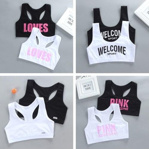 Teen Girl Sports Bra Kids Top Camisole Underwear Young Puberty Small Training Bra For 8-16years girls training bra