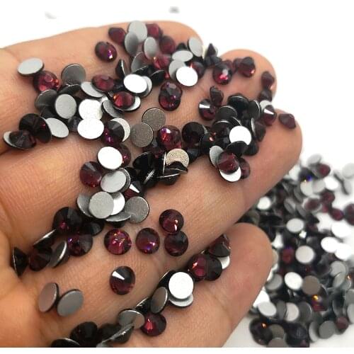 Glass Pixie ss3-ss34 Amethyst Strass Glue On Crystal Stones Flat Back Non Hotfix Rhinestones for Nail art Jewelry Craft