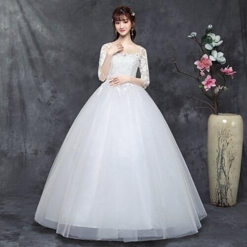 Plus Size Wedding Dresses Ball Gowns Bridal Lace Up Wedding Dress Simple Flower Dresses