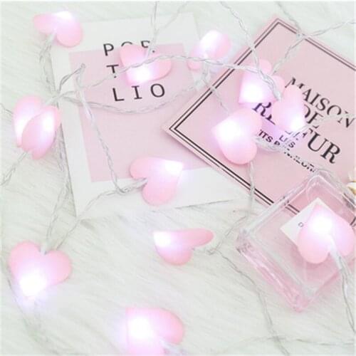 Led Love Heart Wedding String Fairy Light Christmas Pink Girl Romantic LED Light String Indoor Party Garden Garland lighting