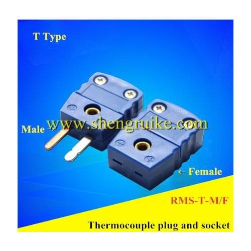 T Type thermocouple connector flat pin male and female