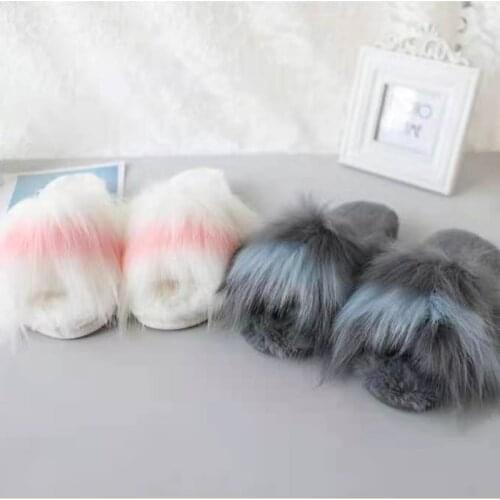 Spring And Autumn Neutral Home Shoes Lady Hairy Slipper Non-slip Sandals Indoor Breathable Slippers Women Fluffy Slides Females