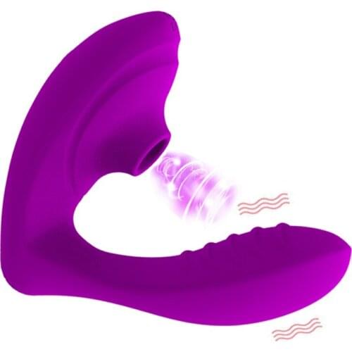 Clitoral Sucking Vibrator, G Spot Clit Dildo Vibrators Waterproof, Rechargeable Clitoris Stimulator Dual Motor Sex Toy for Women