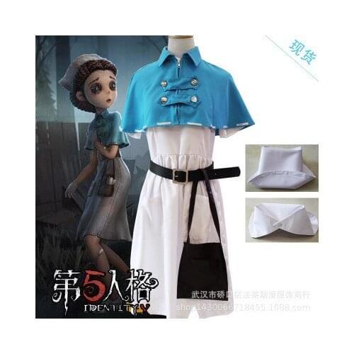 Game Identity V Emily Dyer Doctors cosplay Shawl dress Doctor game costume lady blue skirt nurse hat anime halloween costume