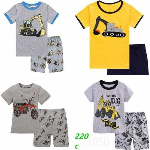 Newest Baby Kids Pajamas Suit Summer Children Short Sleeve Cotton Sleepwear Boys Cartoon Pyjamas Girls Cute Home Clothing Set