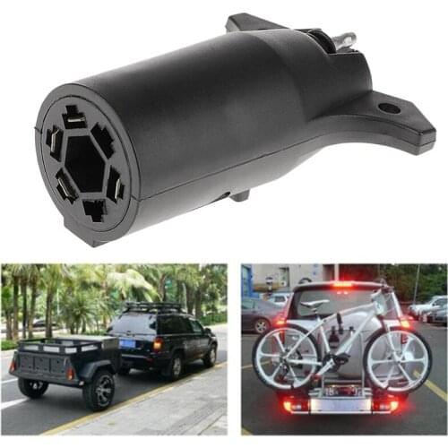 1 Pcs 7 Way Round to 4 Way Pin Flat Trailer Towing Wiring Plug Connector RV Boat 95*80MM