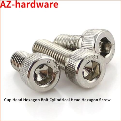DIN912 Nickel Plating 12.9 Grade High Strength Cup Head Hexagon Bolt Cylindrical Head Hexagon Screw M6M8 10pcs
