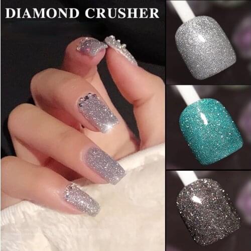 12 Color Gold and Silver Super Shiny Diamond Phototherapy Nail Polish Fashion Charm Nail Polish Professional Beauty Nail Tool