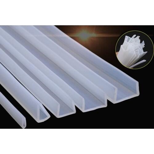 2 Meters U Channel silicone rubber shower door glass sealing strip edge trim glazing weatherstrip edge guard