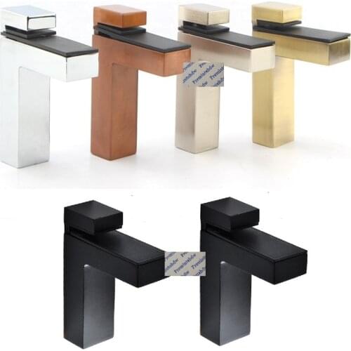 2Pcs Zinc F Shaped Wall Mount Adjustable Wooden Glass Shelf Clamp Bracket Support Clip Brush Shiny Chrome Red Bronze Black