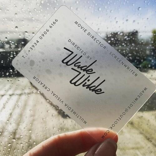 200pcs/lot Directly Factory Production custom Transparent PVC visit cards Customized clear Business Card printing free Design