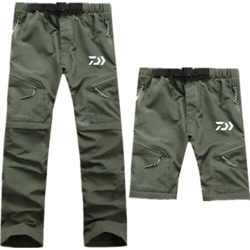 2019 DAIWA Fishing Pants Outdoor Sport Quick Dry Breathable 2 Pieces Fishing Clothes Men Plus Size Removable Fishing Pants