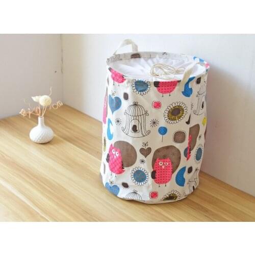 35*45cm Geometry Owl Drawstring Storage barrel,Household toys Dirty Clothes Foldable colorful Storage Basket Storage Bag