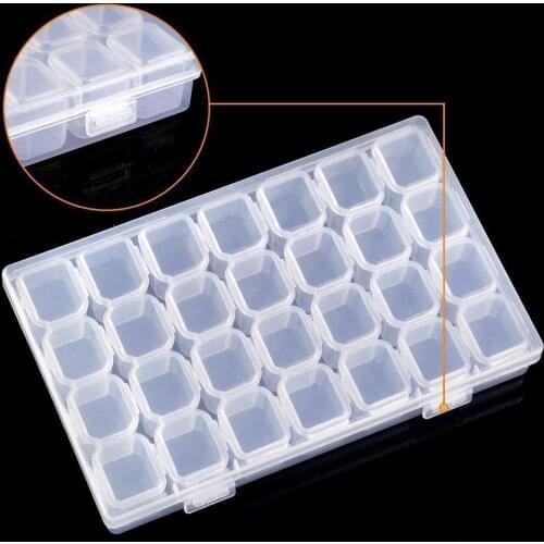 4pack 112grids Storge Box With Stickers For 5D Diamond Painting Embroidery Accessories Jelwery Medcine Box Container Tool Kits