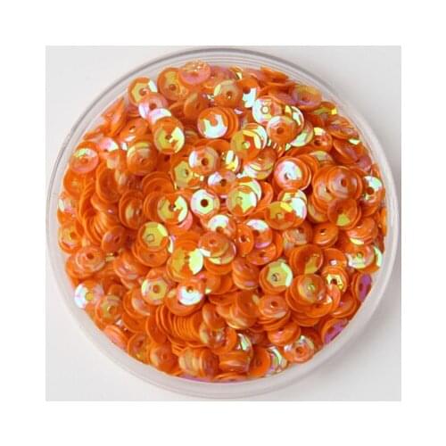 50g(10000pcs) 4mm Cup Loose Sequins Round Paillette Wedding Garment Accessory Sewing Craft Orange AB Confetti Spangles