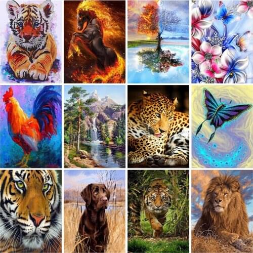 5D DIY Flamingos Diamond Painting Cross Ctitch Kits Full Round Square Diamond Mosaic Embroidery Animals Painting Bedroom Decor