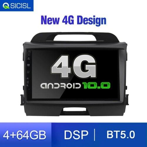 64GB 4G SIM Android 10 Car Radio Multimedia for Kia Sportage 2010 2011 2012 2013 2014 2015 Car Radio GPS Navi DVD Free 4G Modem