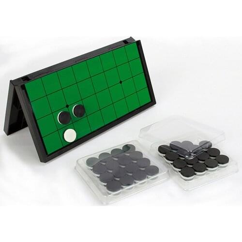 Funny 64pcs Magnetic Reversi Pieces Foldable Plastic Reversi Chess Game Kids Toy for Family Club Pub Chess Game Accessory Gift