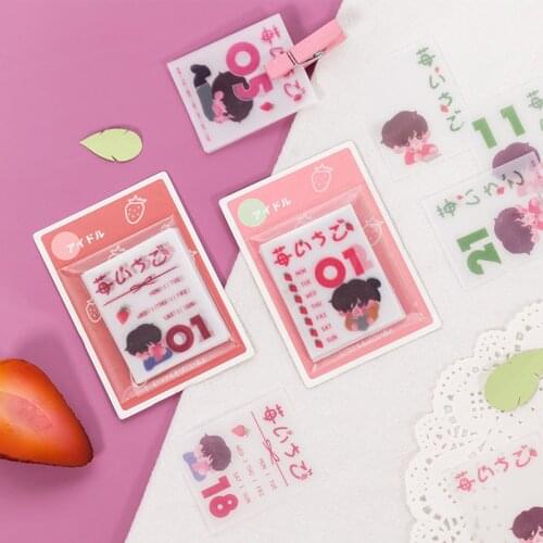 8bags/LOT strawberry boy series Creative decoration DIY day payment sulphuric acid paper sticker