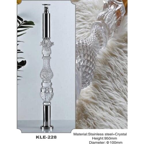 Freeshipping 950mm Dia 100mm Acrylic Archic Royal Pantinated Pole Pillar Baluster Post for Stair and Handrail