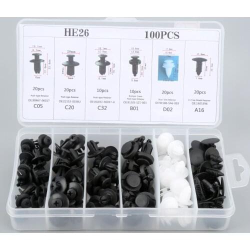 100Pcs 91503-SZ5-003Auto Bumper Clip Retainer Fasteners Rivet Door Panel Fender For Toyota Honda Mazda Nissan Ford Chrysler