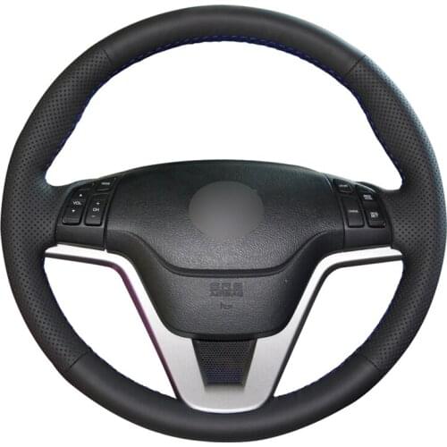 Hand-stitched Black PU Artificial Leather Car Steering Wheel Cover for CR-V CRV 2007 2008 2009 2010 2011 Accessories