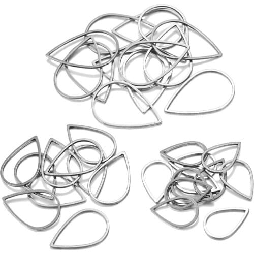 20Pcs 16-26mm Stainless Steel Waterdrop Closed Rings Teardrop Jump Rings For DIY Earrings Jewelry Making Findings Accessories