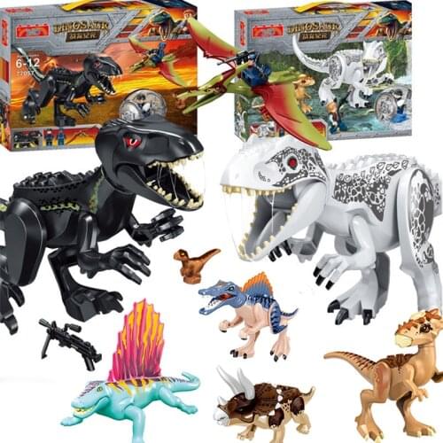 Jurassic Dinosaur Building Blocks Figures Bricks Tyrannosaurus Rex Indominus Model Toys Unisex Self-locking Bricks Plastic ABS