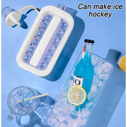 Creative Portable Ice Ball Maker 2 In 1 Ice Bottle Cubic Container Ice Cube Round Tray Mold DIY Iattice Kettle Bar Kitchen Tool