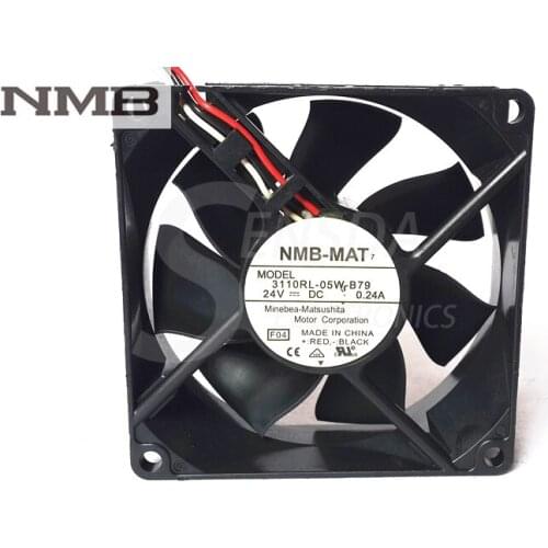 Original For NMB 3110RL-05W-B79 24V 0.24A 3-wire cpu cooler heatsink axial Cooling Fans 8cm 8025 80x80x25mm 8cm