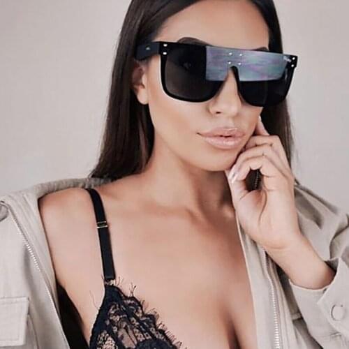 Square Sunglasses Women 2021 Luxury Vintage Brand Design Sun glasses Big Frame Mirror Red Purple Eyewear UV400