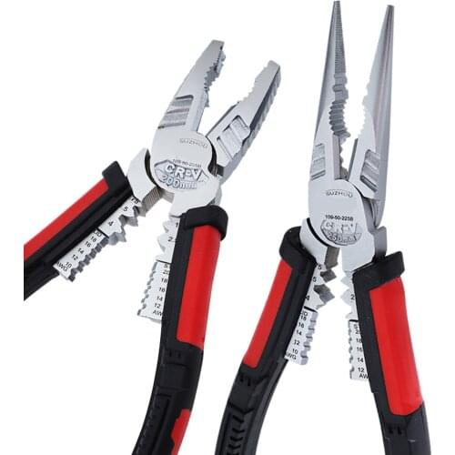 7-in-1 Electrician Multi-function Pliers Crimping Pliers Wire Stripping Cable Hand Tools Wire Cutter Needle Nose Pliers Cutters