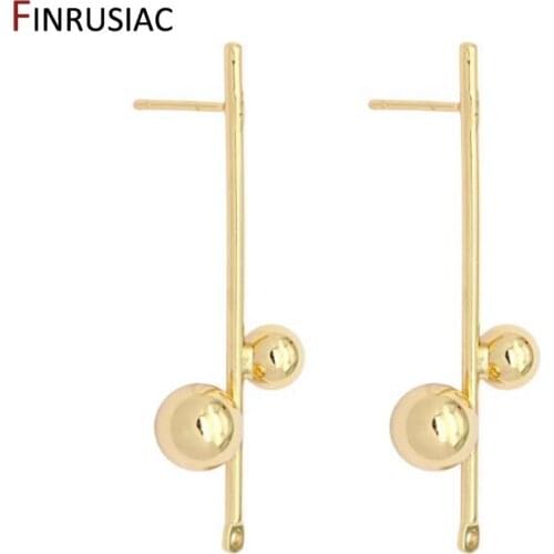 Fashion Trendy Plated 14k Gold Creative Post Earrings For DIY Women Jewelry Making Findings Components Parts Wholesale