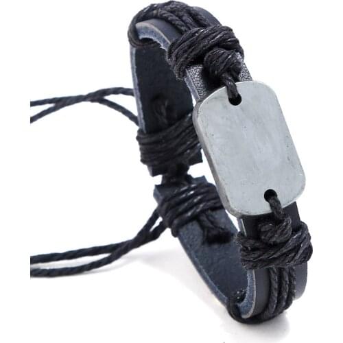 Fashion Vintage Antique Bracelet Minimalist Alloy Rope Genuine Leather Bangle Wrap Retro Wristbands Adjustable Women Men Jewelry