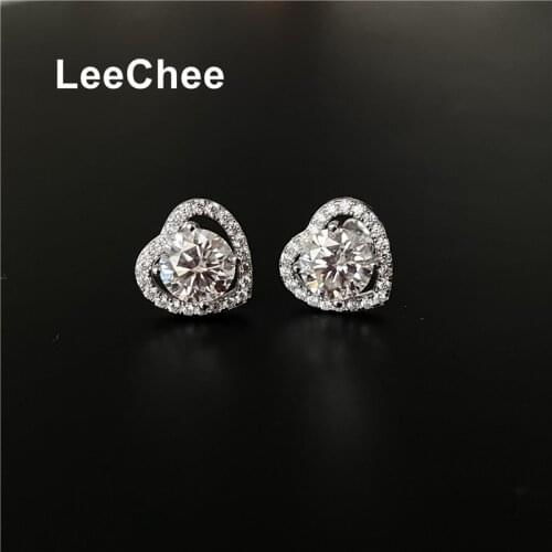 Moissanite Sted Earring 1CT 6.5MM VVS Lab Diamond Fine Jewelry for Women Wedding Party Anniversary Gift Real 925 Sterling Silver
