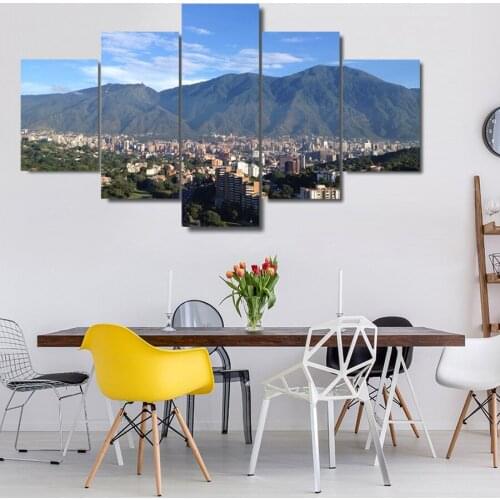 Avila Caracas Mountain diamond painting multi panel City mosaic diamond embroidery full drill square round diamond art 5 pcs set